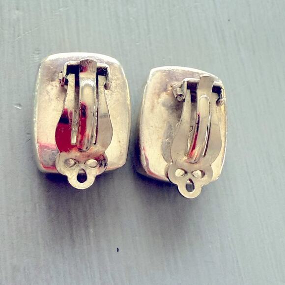 Simon Sebbag 925 Sterling Silver Rectangular Clip-On Earrings - Picture 4 of 6